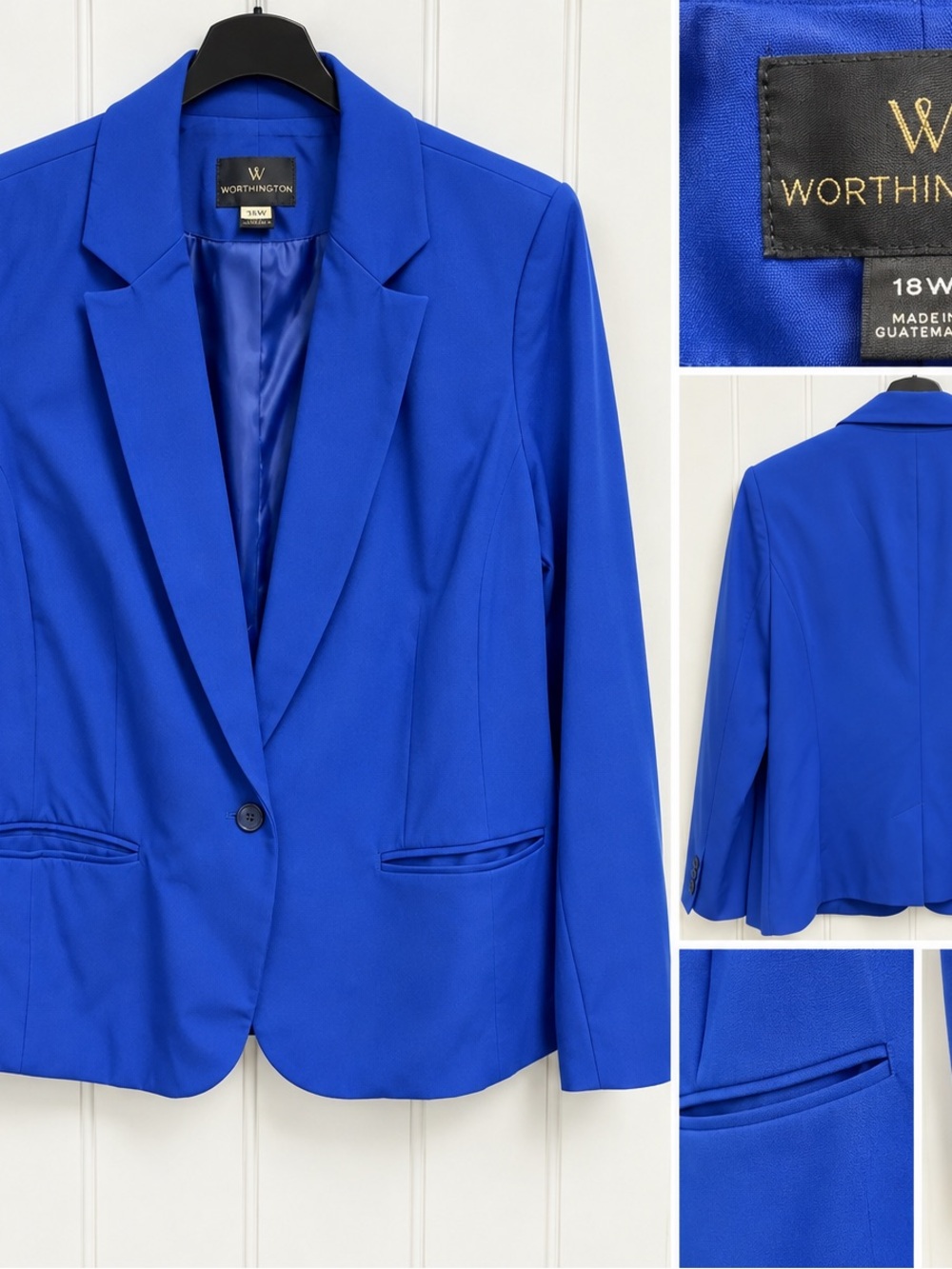 Worthington Cobalt Blue Single-Button Tailored Blazer